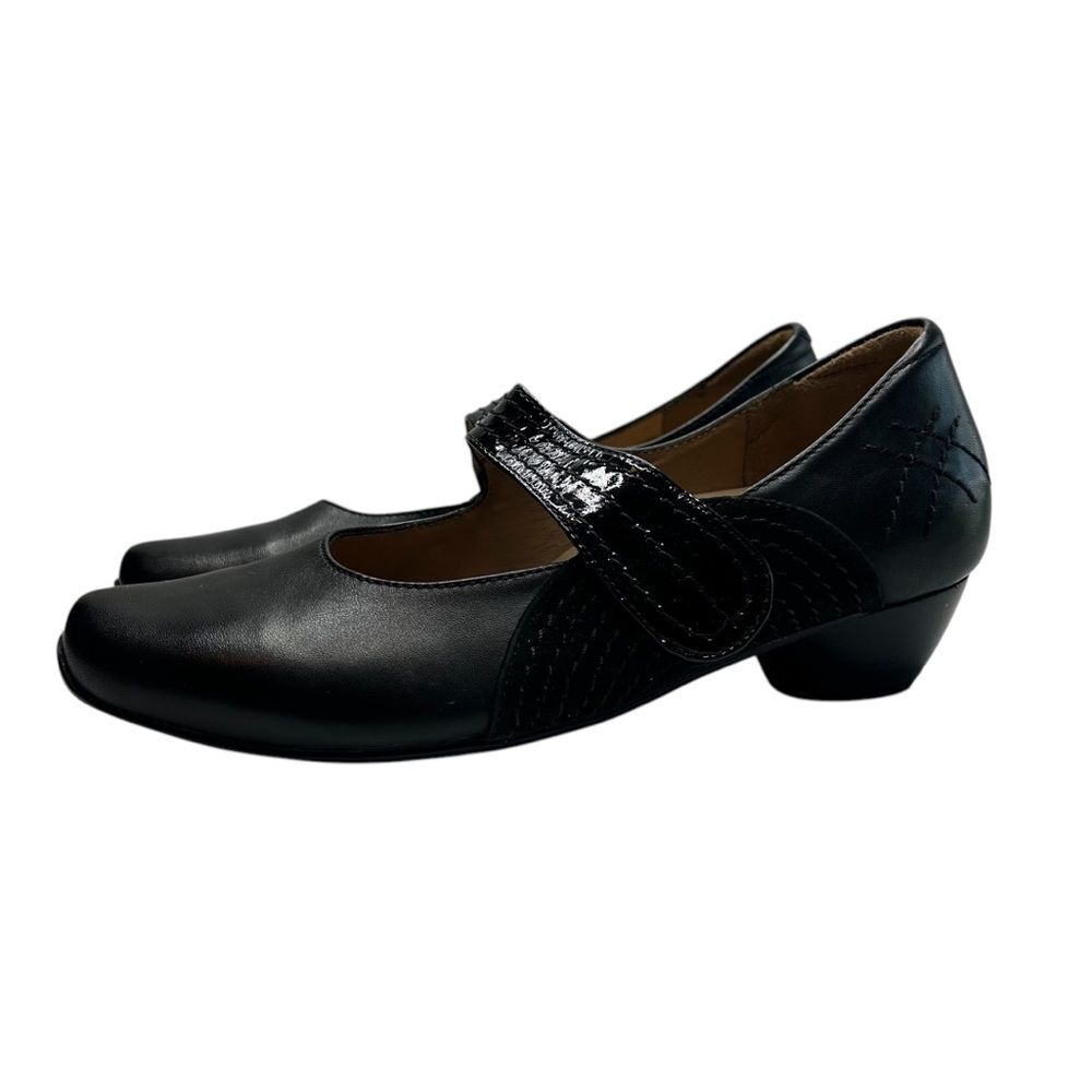 ZIeRA Black Mary Jane Leather Shoes with Strap 37